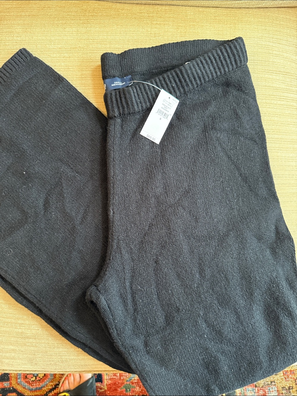 GAP Black Knit Wide-Leg Pants